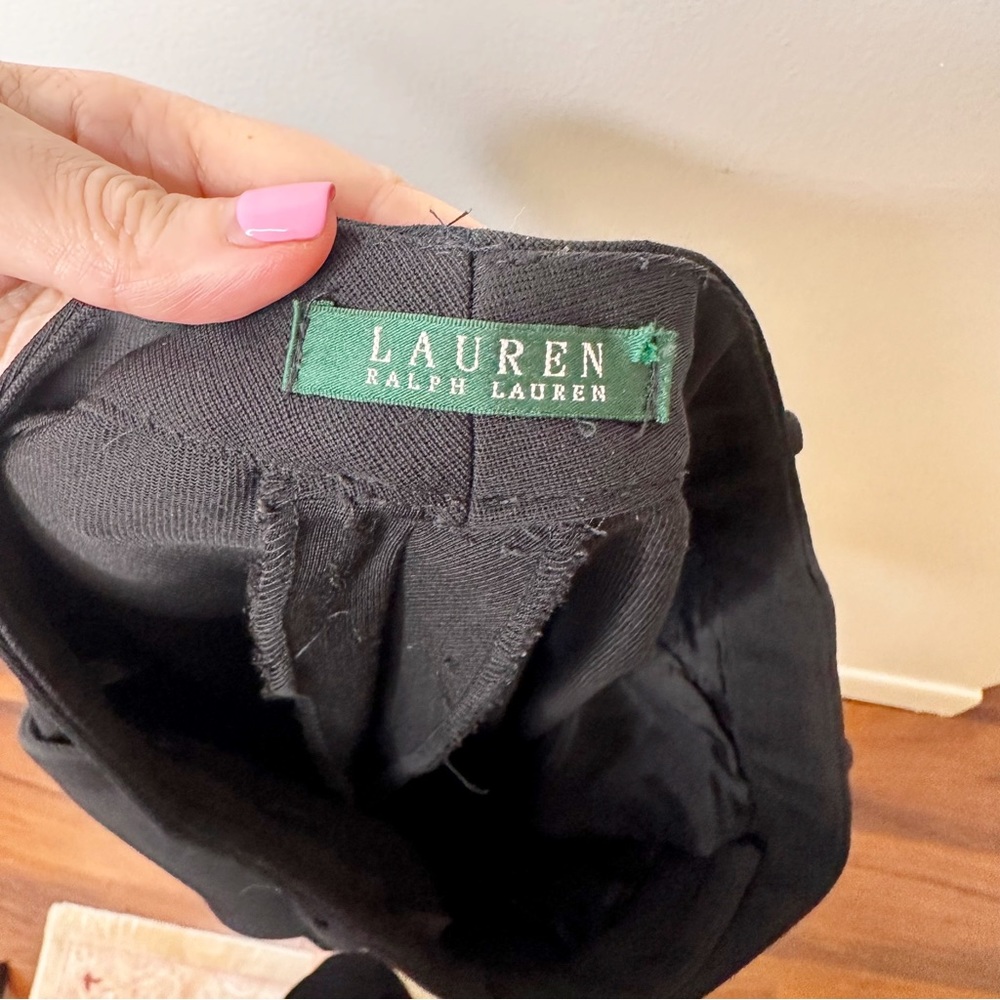 Lauren Ralph Lauren Front Pleated Black Trouser Pants Size 4 - Picture 7 of 9